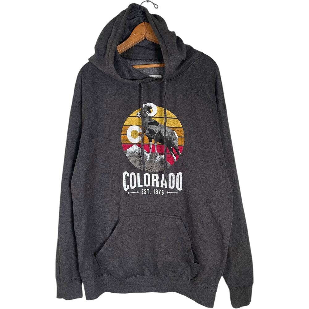 Robin Ruth Gray Colorado Ram Hoodie Sweatshirt      Size: L